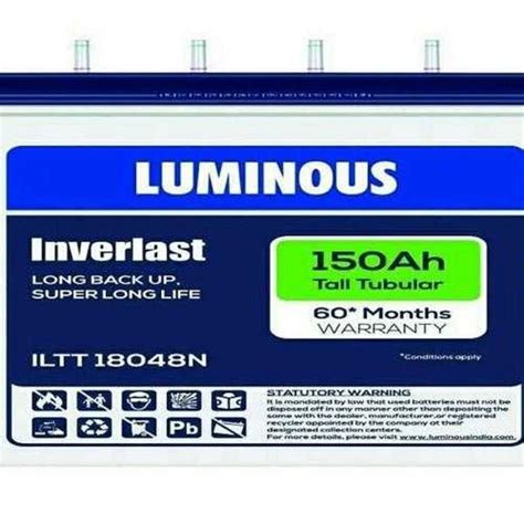 150 Ah Luminous ILTT 18048N Inverter Battery 12V 60 Months At Rs