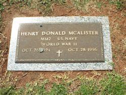 Henry Donald Don Mcalister Monumento Find A Grave