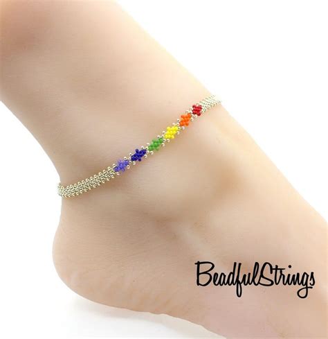 Tobillera Arco Iris Joyer A Orgullo Pulsera De Pie Unisex Etsy En