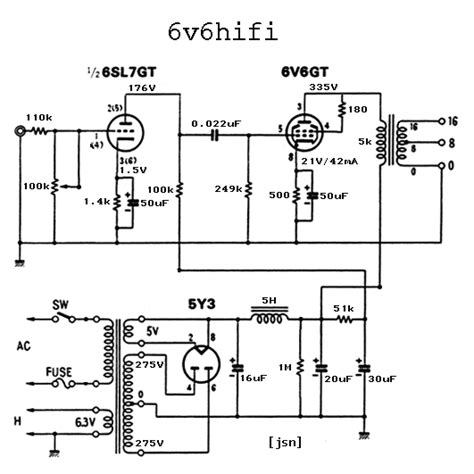 Single Ended 6l6 Guitar Amp Schematic