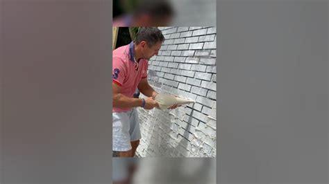 How To Grout Brick Veneer Wall Youtube