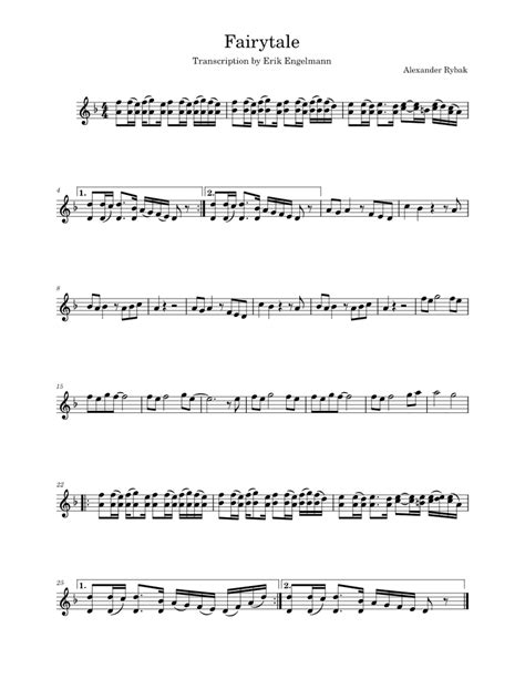 Fairytale Sheet Music For Violin Solo