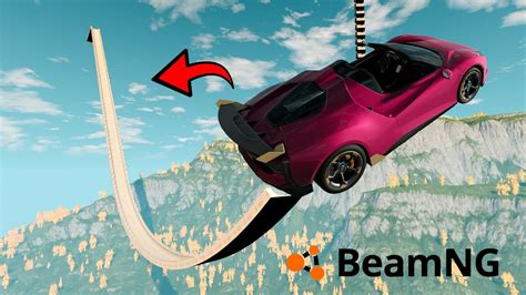 POTĘŻNE SKOKI SAMOCHODOWE NA NOWEJ MAPIE w BEAMNG DRIVE MEGA RAMP