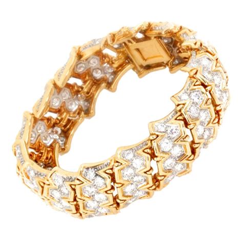 Diamond and Gold Bracelet at 1stdibs