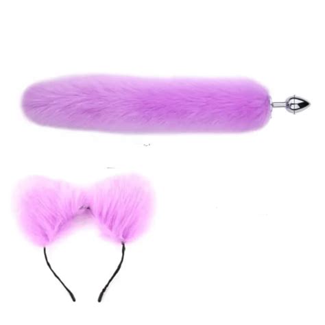 Kit Plug Anal Cola Y Orejas De Zorro Lila Talla S Luegopago