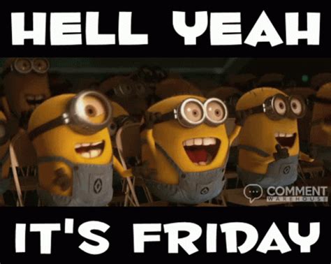 Hell Yeah It S Friday Minions Cheering GIFDB