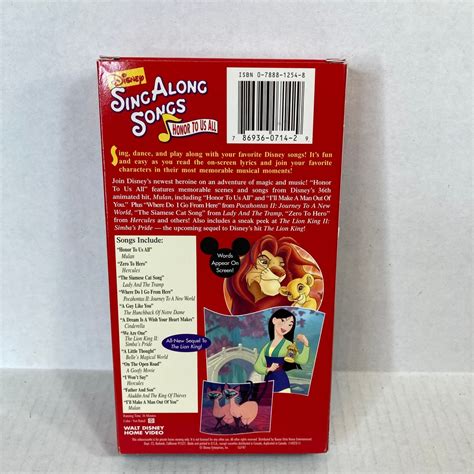 Disneys Sing Along Songs Vhs Lot Mulan Honor To Us Etsy