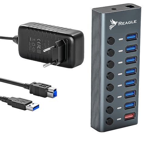 HUB USB 3 1 PRO Aktywny 8 Portów USB A Zasilacz porównaj ceny