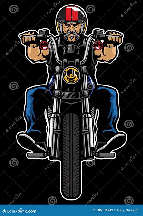 Man Riding Motorcycle Stock Vector Illustration Of Machine