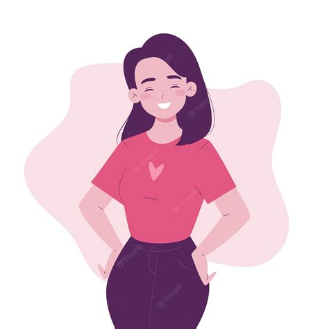 Premium Vector Happy Woman Smiling