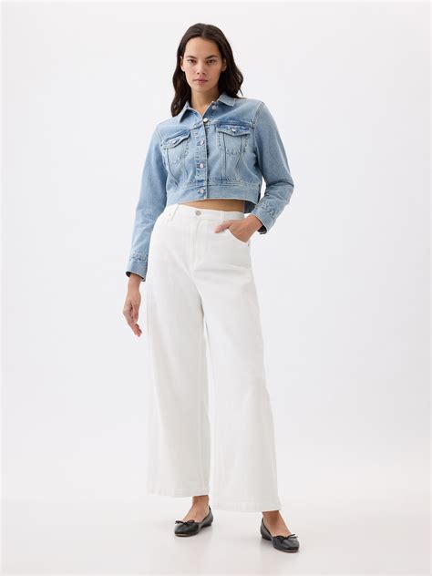 High Stride Wide Leg Ankle Jeans Gap