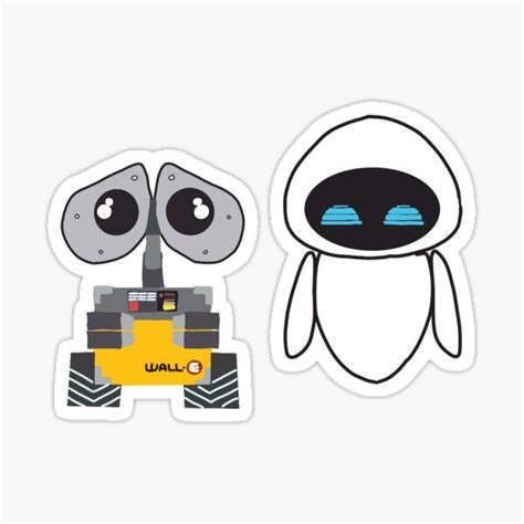 Wall E And Eve Sticker For Sale By Kpetro Redbubble