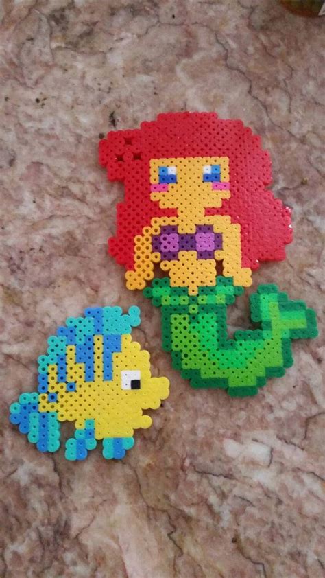 Ariel And Flounder Perler Beads Perler Beads Perler Ariel And Flounder