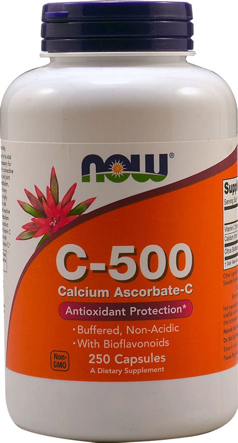 Now C 500 Calcium Ascorbate C 250 Capsules Vitacost