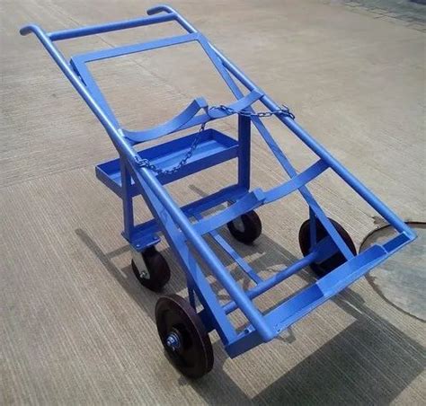 Blue Mild Steel Double Cylinder Trolley Capacity Kg At Rs In