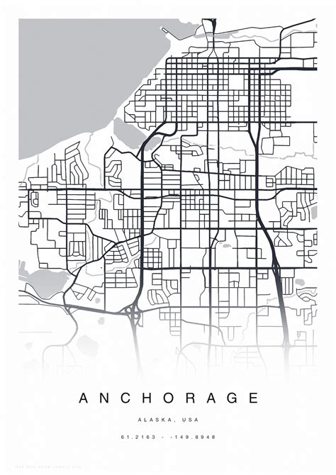 PRINTABLE Anchorage Map Print Street Map of Anchorage | Etsy