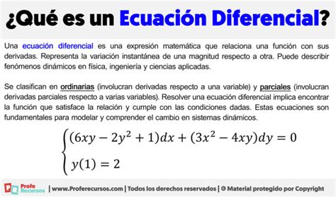 Qu Es Una Ecuaci N Diferencial