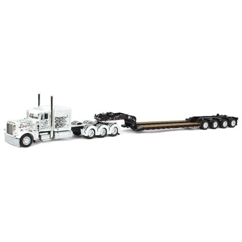 First Gear DCP 1 64 Scale Peterbilt Model 389 Tri Axle With 63 Flat