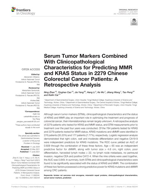 Pdf Serum Tumor Markers Combined With Clinicopathological