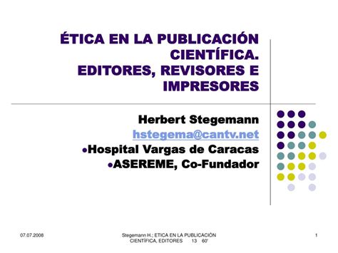 Ppt Tica En La Publicaci N Cient Fica Editores Revisores E