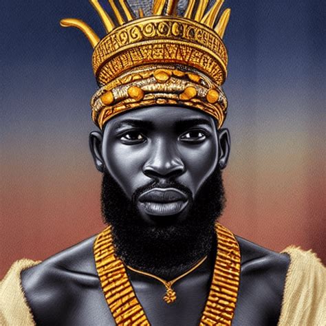 Amazingly Detailed Beautiful African King Realistic Illustration · Creative Fabrica