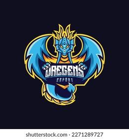 Blue Dragon Mascot Logo Illustration Stock Illustration 2271289727 ...