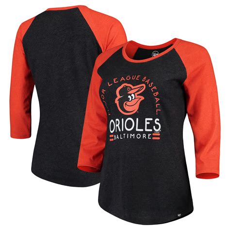 Mlb Baltimore Orioles 47 Womens Club 34 Sleeve Raglan T Shirt