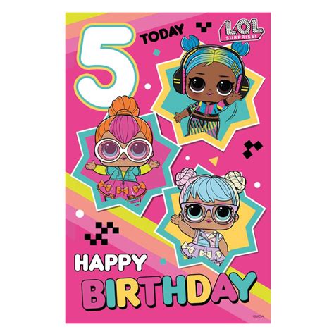 5 Today Lol Surprise 5th Birthday Card Lo081 Character Brands