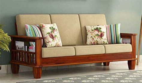 Sdsf Arts Solid Sheesham Wood Seater Sofa For Living Room Wooden