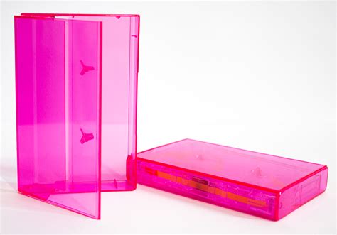 Fluorescent Pink Norelco Case For Audio Cassettes Cassette Boxes