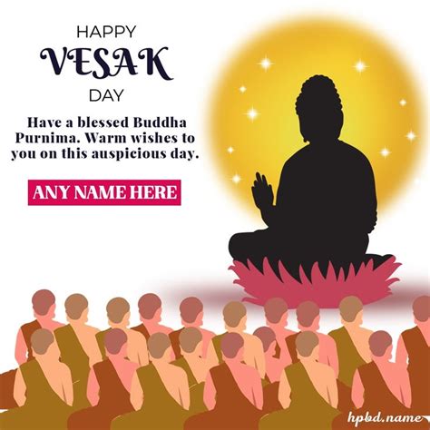 Vesak Day Greeting Card With Name For Whatsapp Birthday Greetings