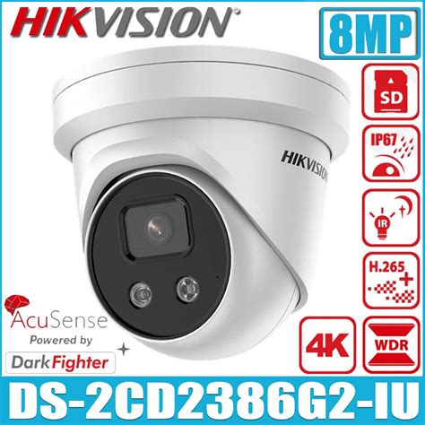 Hikvision DS 2CD2386G2 IU 8MP 4K DarkFighter AcuSense POE Built In Mic