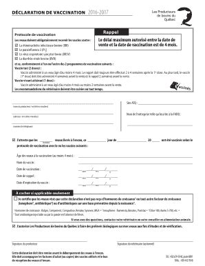 Remplissable En Ligne Remplissable Dclaration De Vaccination Faxer