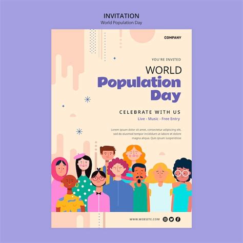 Free PSD World Population Day Invitation Template