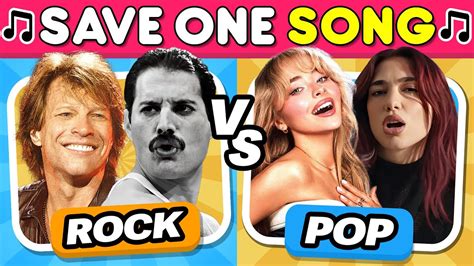 Save One Song Rock Vs Pop 🎵 Music Quiz Challenge Youtube