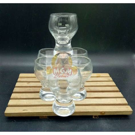 Jual Gelas Sloki Kaki Gendut Shot Glass Gelas Wine Mini Jamu Ml