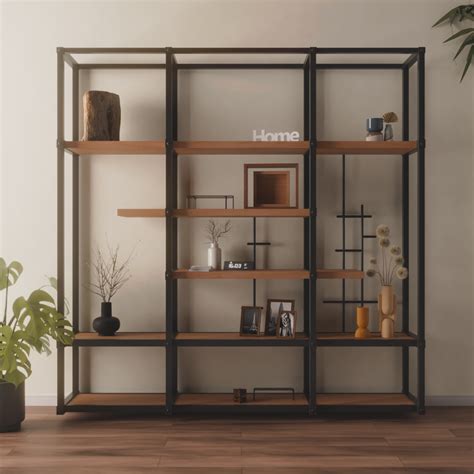 Wood And Bolted Metal Shelf Shelves Models Blenderkit