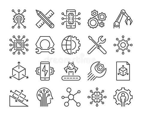 Conjunto De Vectores De Iconos De Ingeniería Colección De Signos De