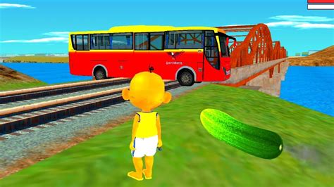 Upin Nakal Tutup Jembatan Kereta Dengan Bus Trans Jakarta Aoiga Game