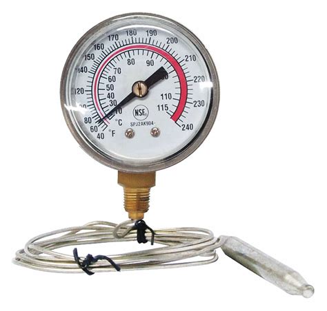 Grainger Approved Analog Panel Mount Thermometer 40° To 240°f 5° To 115°c 2 In Dial Dia