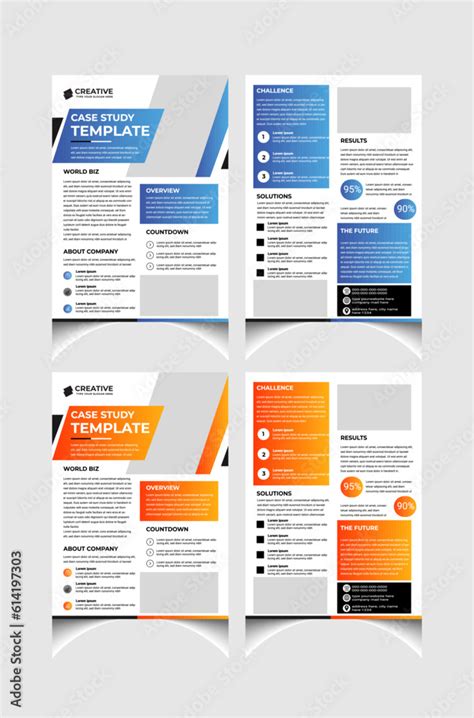 Corporate Business Case Study Template Design With A Size Clean Case