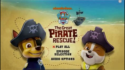 Opening Menu Walkthrough Through The Paw Patrol Great Pirate Rescue Dvd