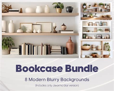 Bookcase Zoom Background BUNDLE 8 Backgrounds Streaming Virtual ...