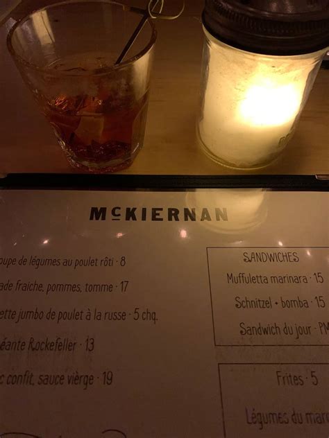 Menu At Mckiernan R Tisserie Restaurant Montr Al Rue Saint Patrick