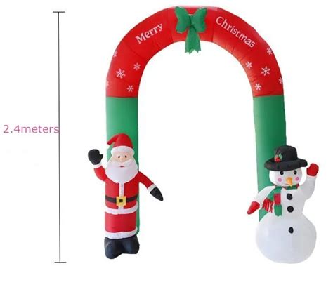 Lighted 240cm Christmas Inflatable Archway With Santa Claus North Pole