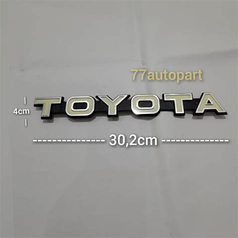 Jual Emblem Logo Mobil Tulisan Toyota Untuk Grill Rambang Depan Hartop