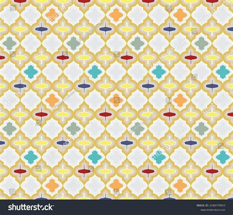 Geometric Palette Multicolored Pattern Mughal Architecture Stock Vector ...