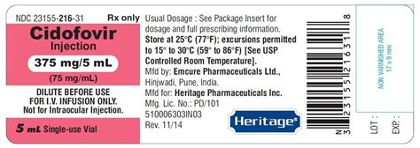 Cidofovir Injection - FDA prescribing information, side effects and uses