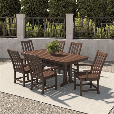 Polywood Vineyard 7 Piece Dining Set Mahogany Bbqguys