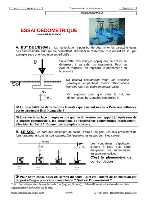 Les Essais De Laboratoire Geotechnique Pdf